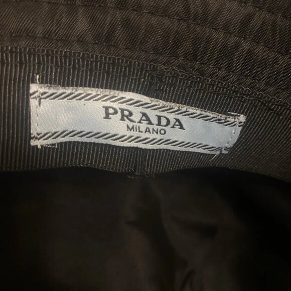 PRADA Black Drill Bucket Hat Milano Logo Embroidered - Picture 5 of 7